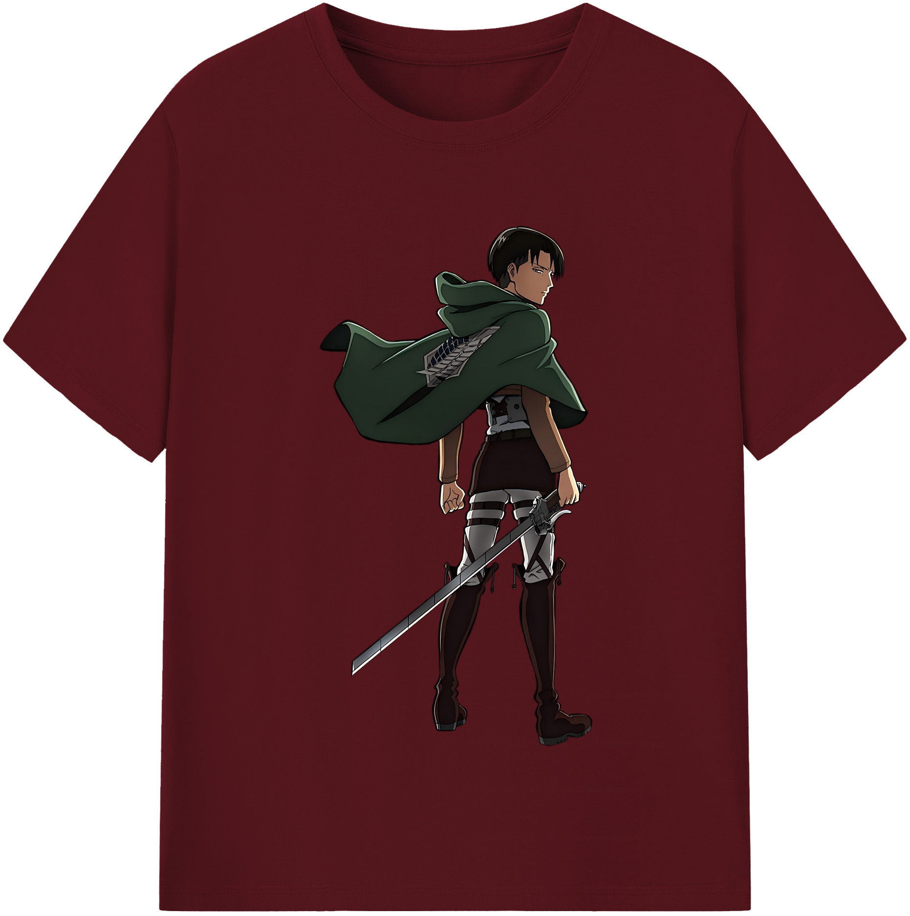（画像用） 進撃の巨人 リヴァイ·アッカーマン Attack on Titan Levi Ackerman 綿100％半袖Tシャツ（フロントプリント）
